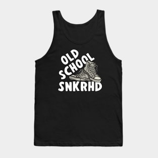 Funny OLD SCHOOL SNKRHD white hightops Sneaker Head Tank Top